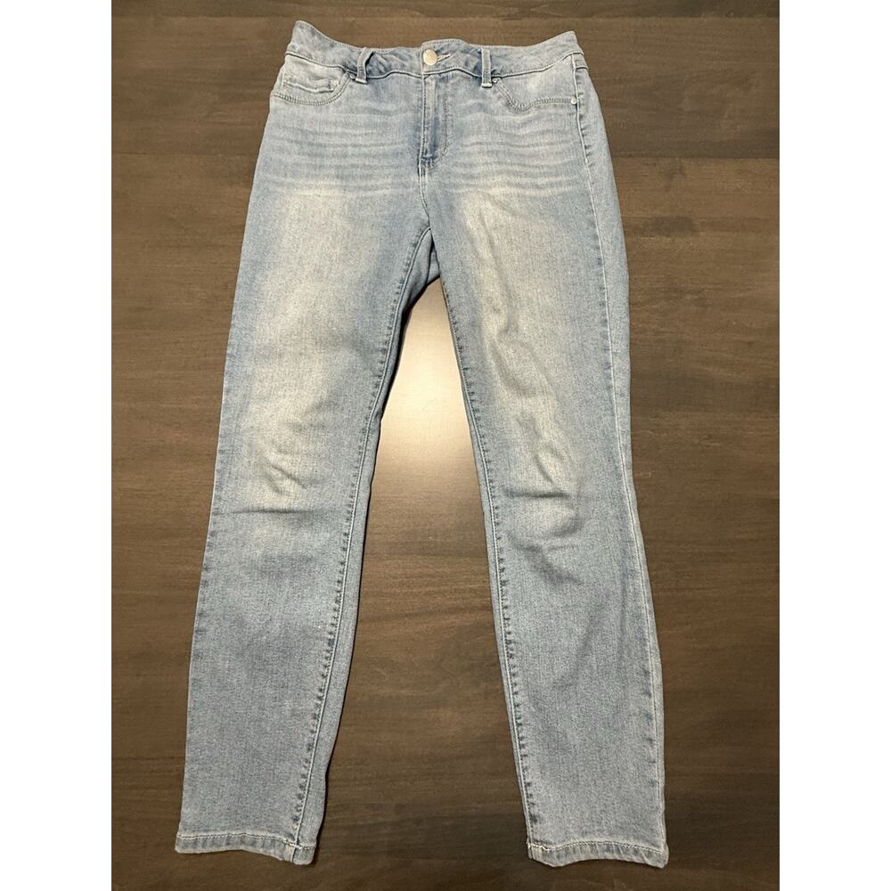 D. Jeans Womens Size 8 Blue Skinny Ankle Mid Rise Medium Wash Stretch Denim